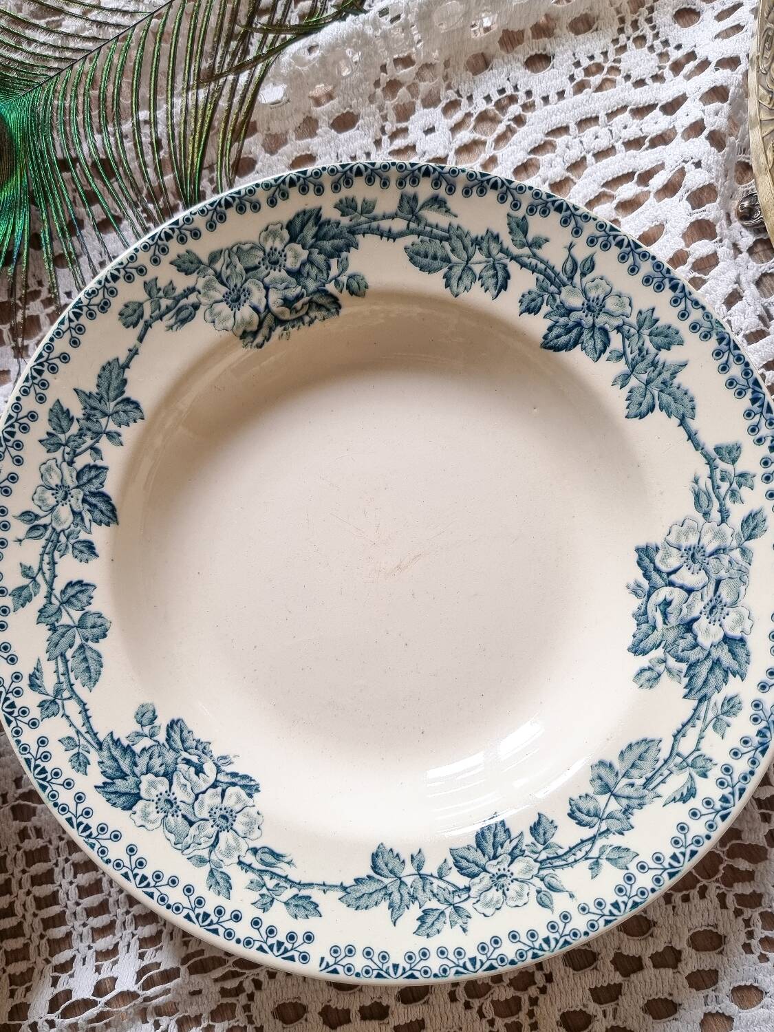 Duo of iron earthenware soup plates