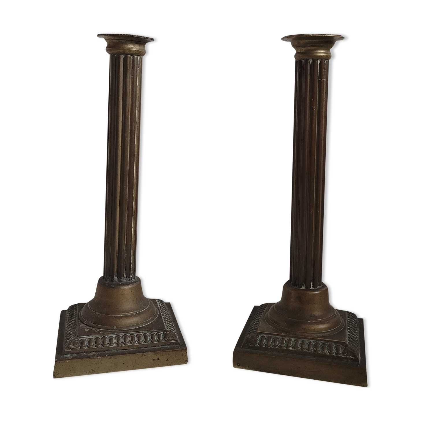 Duo brass candle holders column