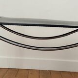 Vintage MG5 armchair in black leather and chrome metal by Matteo Grassi