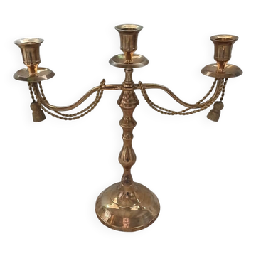 Antique metal chandelier with 3 arms