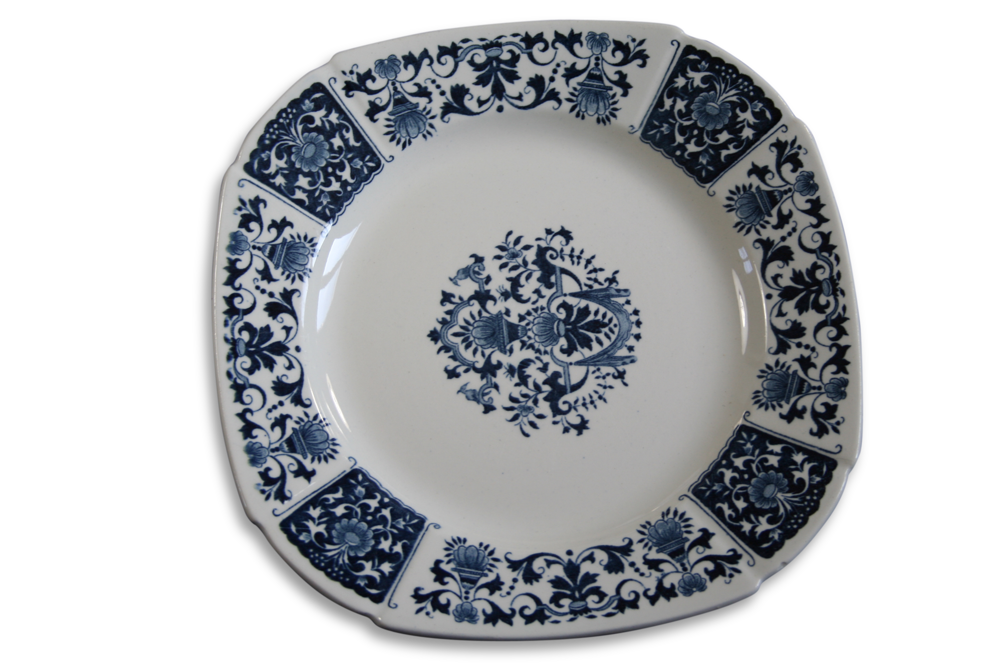 6 plates gien 1950 blue ibis model