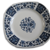 6 assiettes gien modèle ibis bleu 1950