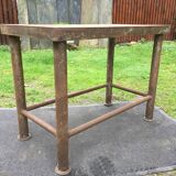 Vintage metal table from an industrial workshop for a makeover