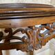 Fifth wheel / Carved wooden plant door with double top - brown marble around 1900