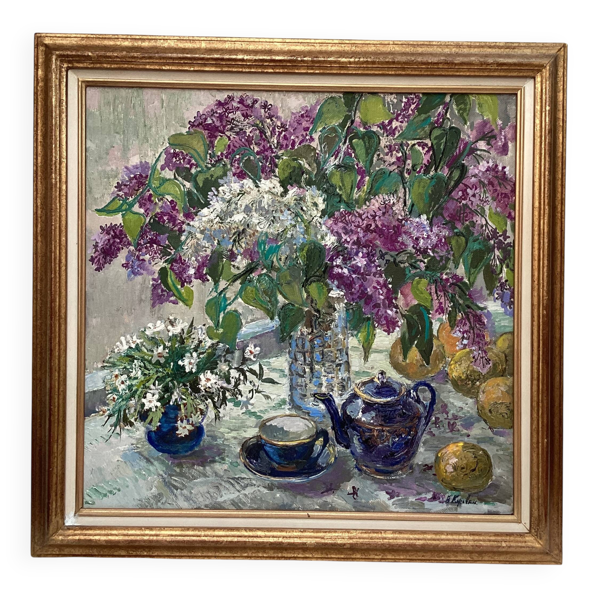 Tableau Huile sur toile signé dimension : hauteur -74cm- Longueur -75cm-