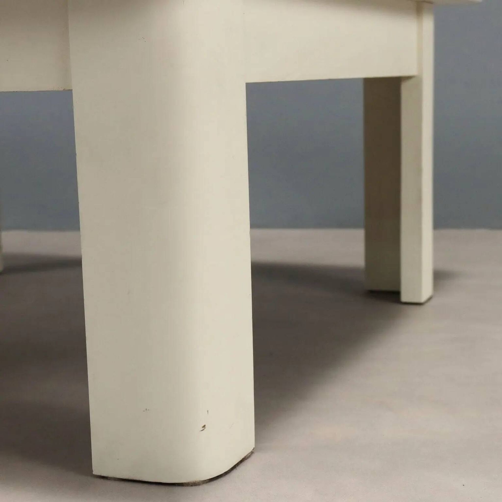 Vintage white lacquered wooden coffee table, designer, Italy, 1970s.