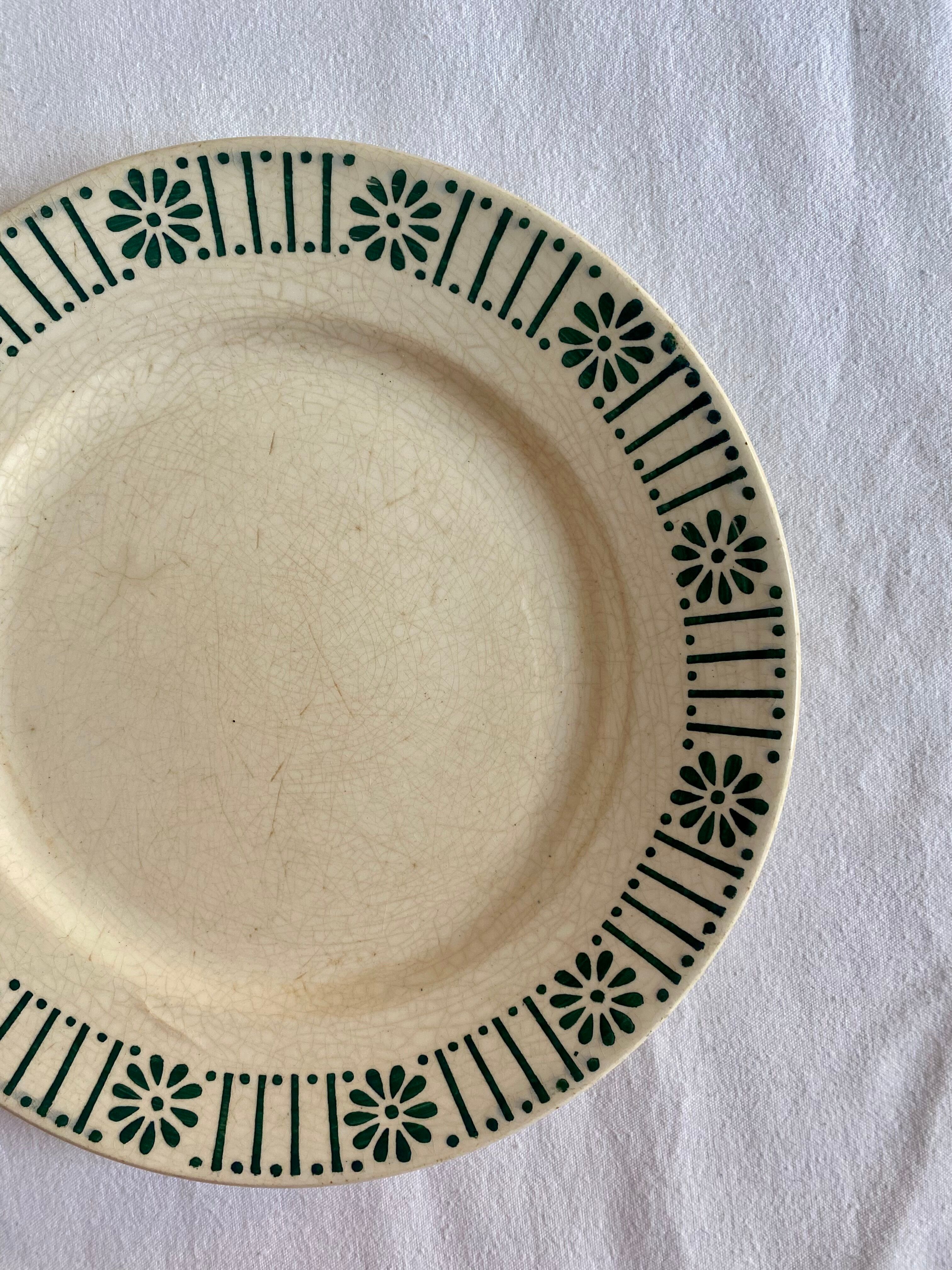 Duo of flat plates Choisy Le Roi - Marguerites