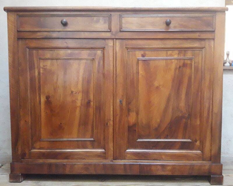 Solid walnut sideboard with 2 doors and 2 drawers, late 19th century