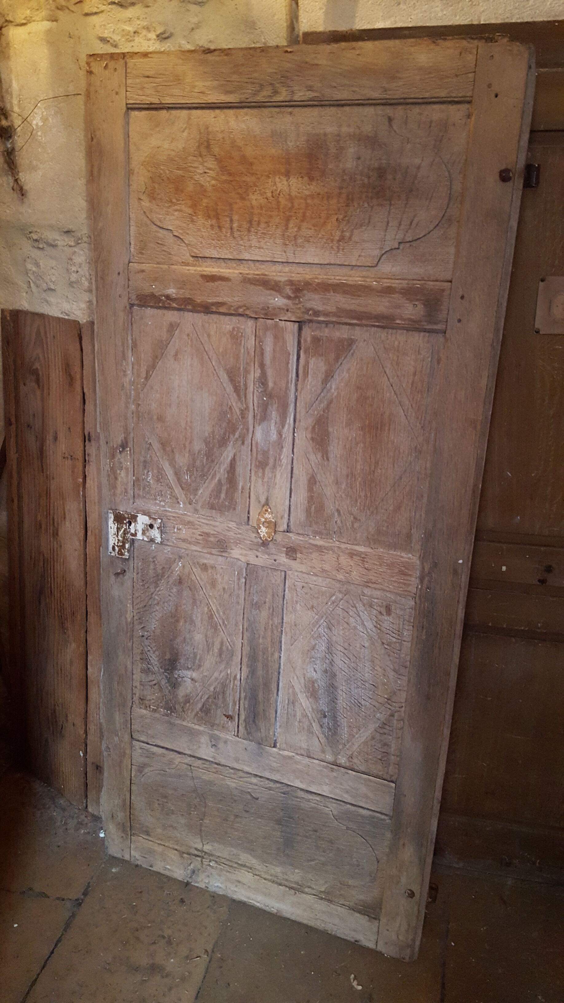 Old door eighteenth coffered fittings