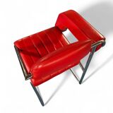 2 chaises en cuir rouge par Eileen Gray pour Alivar