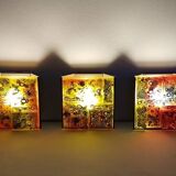 3 x Appliques murales en verre coloré Raak Willem van Oyen