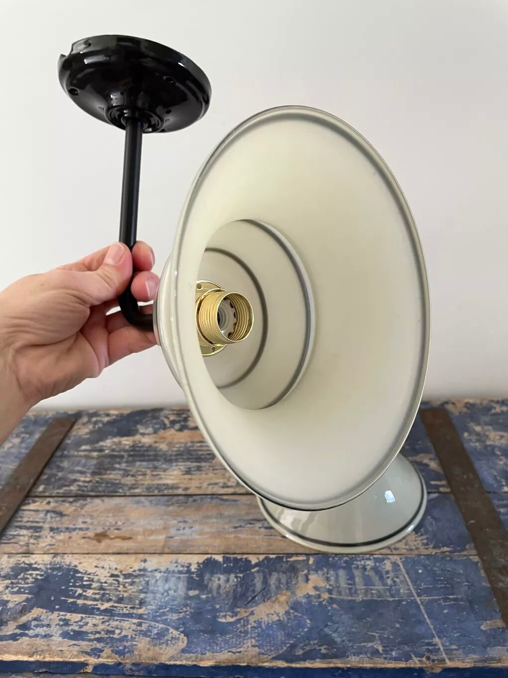Set of two new electrified Art Deco wall lamps