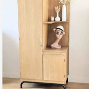 Asymmetrical vintage wardrobe renovated oak