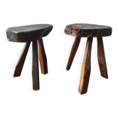 Pair of brutalist tripod stools 1960