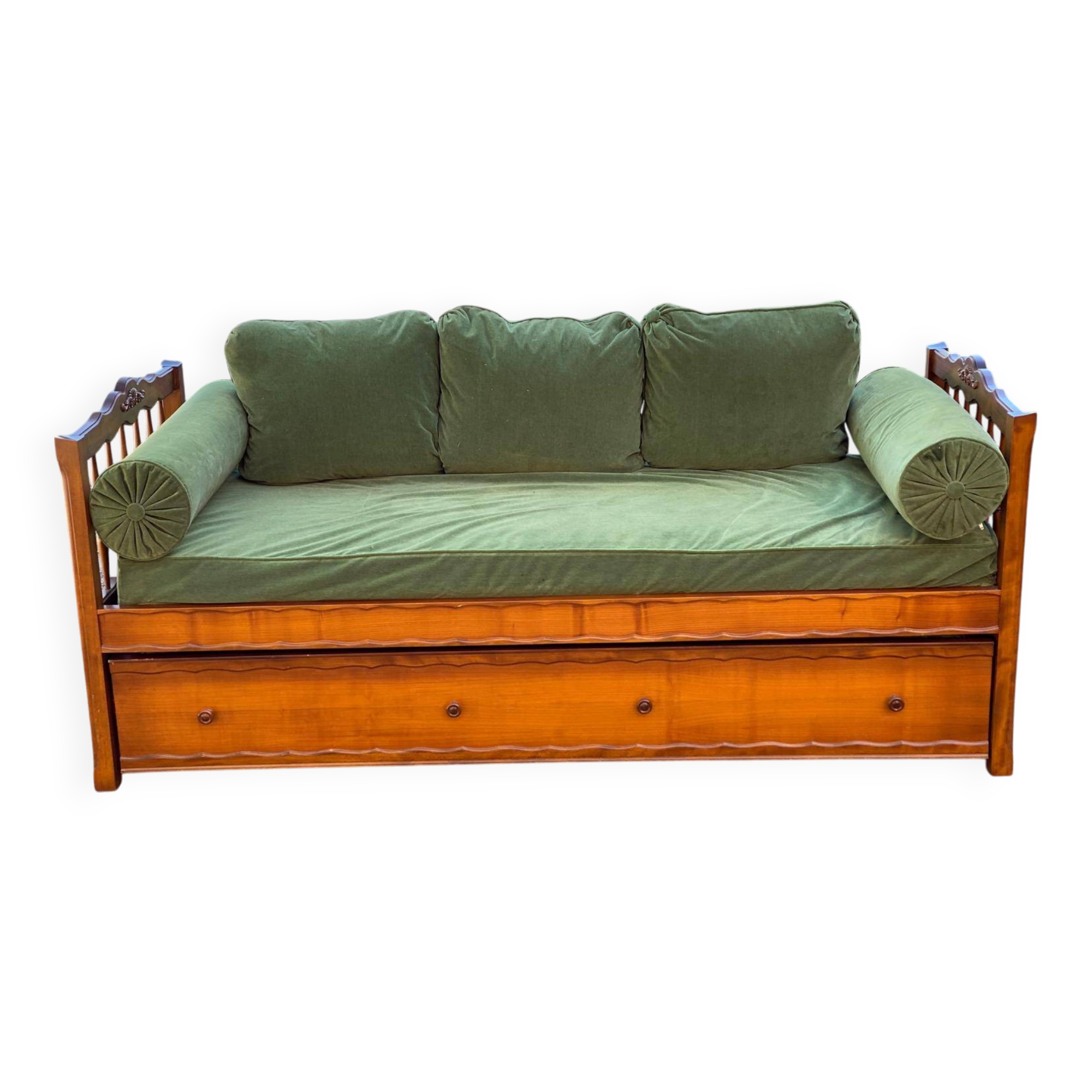 Canapé convertible lit gigogne fabrication française banquette méridienne