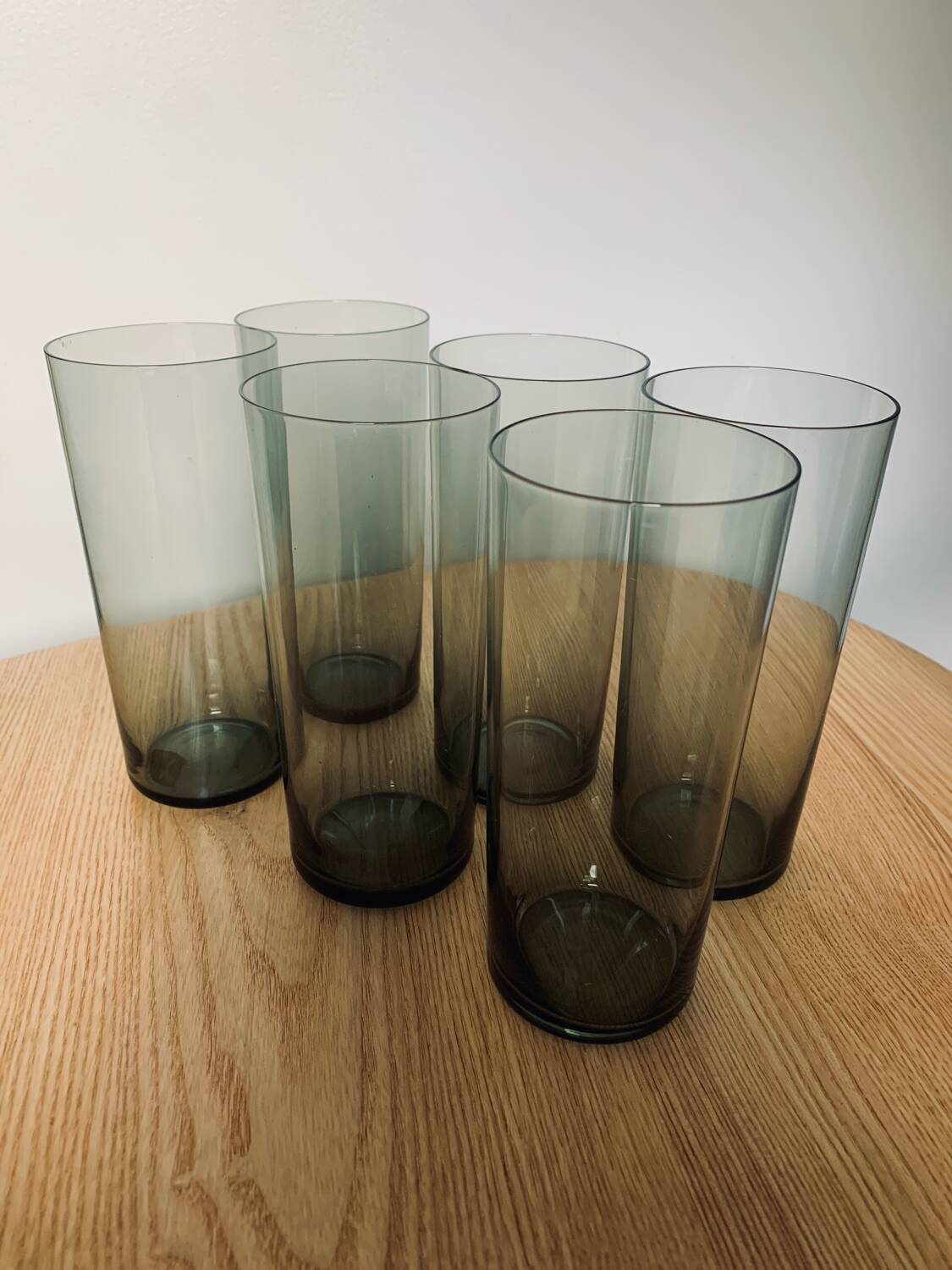 Set of 6 smoked water glasses