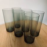 Set of 6 smoked water glasses