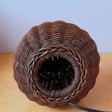 Woven wicker lamp