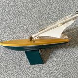 Small wooden sailboat, pretty colors