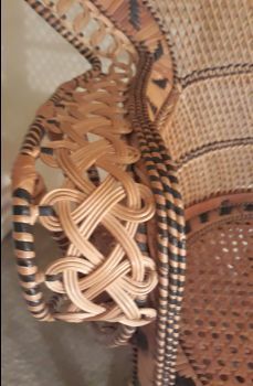 Fauteuil vintage Emmanuelle de Kok maison en osier et bambou 1970