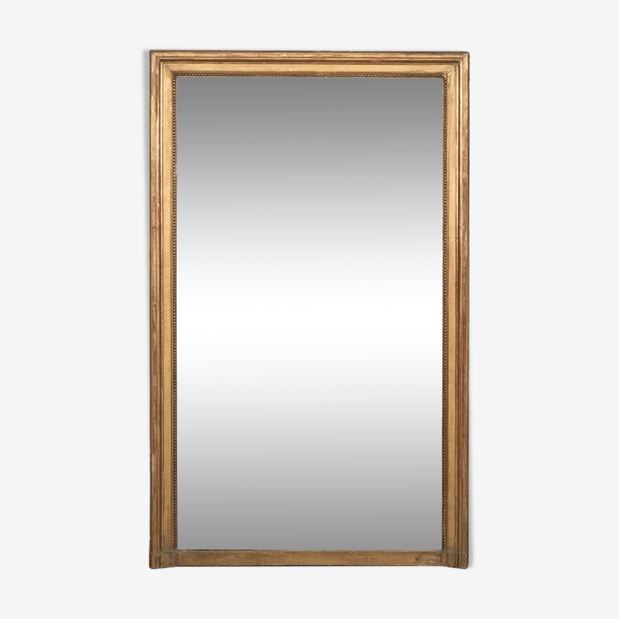Miroir doré rectangulaire antique du 19ème siècle | Selency