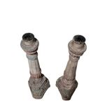 Paire de bougeoirs en bois 43 cm - style 18ème siècle