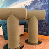 Pair of green Mister T Materia stools – like new