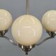 1930s Art Deco Nickel and Glass Chandelier, Czechoslovakia