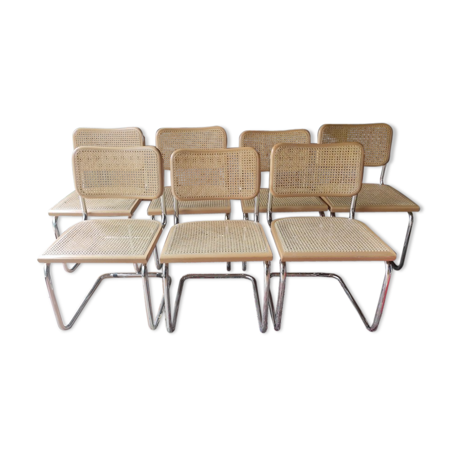 Lot de 7 chaises B32 par Marcel Breuer