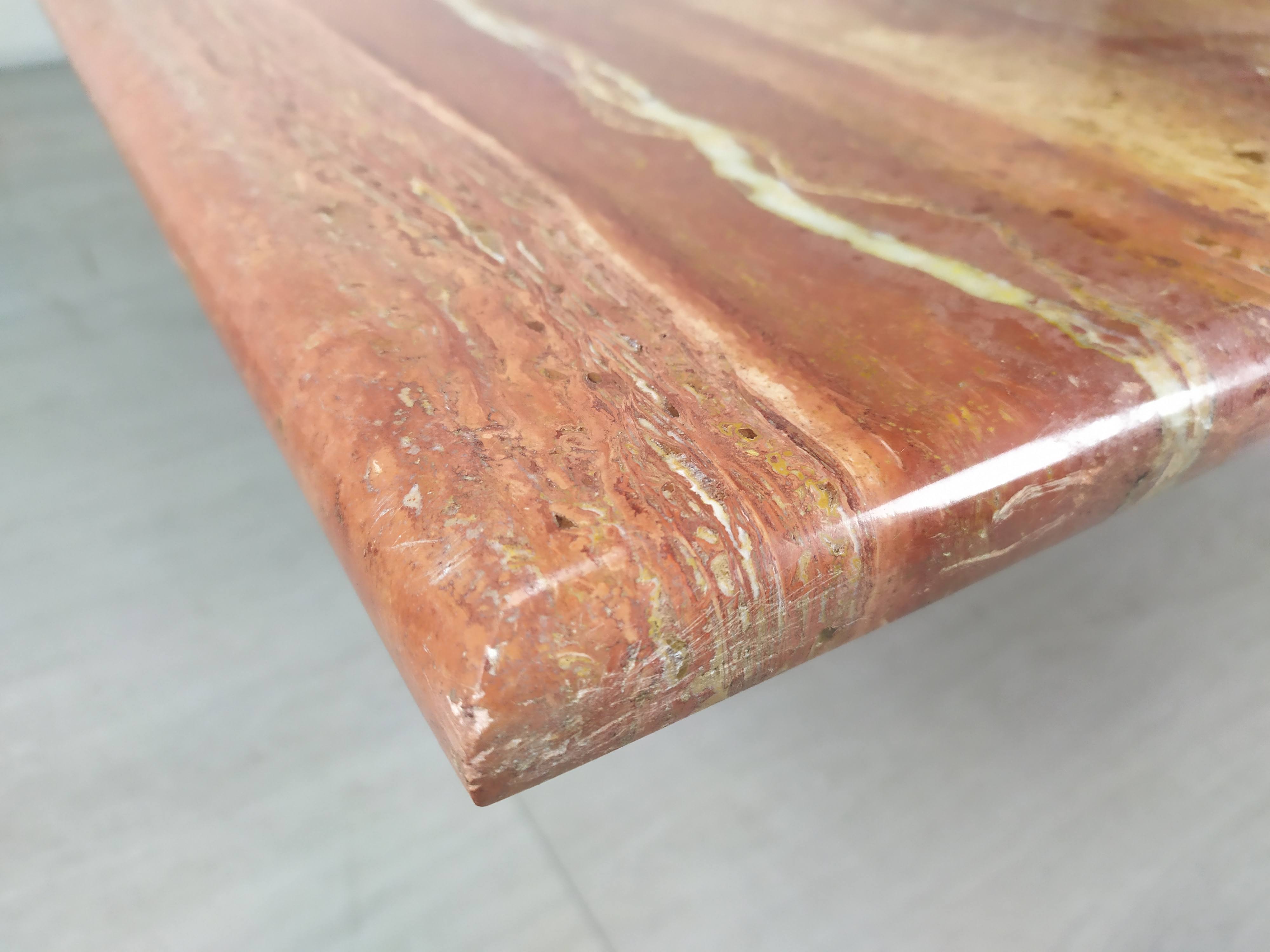 Travertine coffee table red design