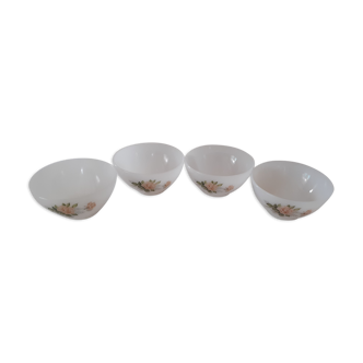 4 Bowls Roses of France Arcopal pink flowers