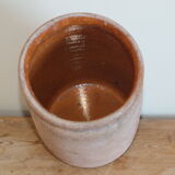 Old grease or honey pot in ochre glazed earth