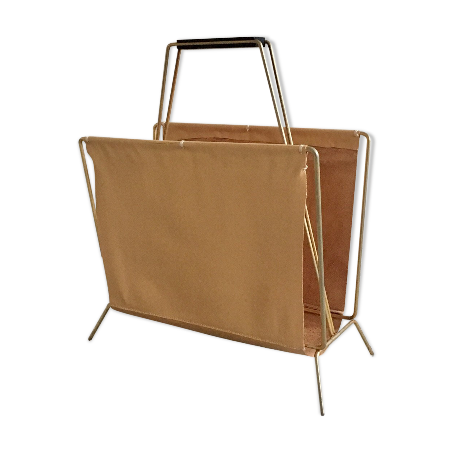 Porte revue vintage en cuir " nude "