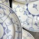 6 flat plates Boch La Louvière in blue glazed earthenware, "Copenhagen" service - 1920s-30s