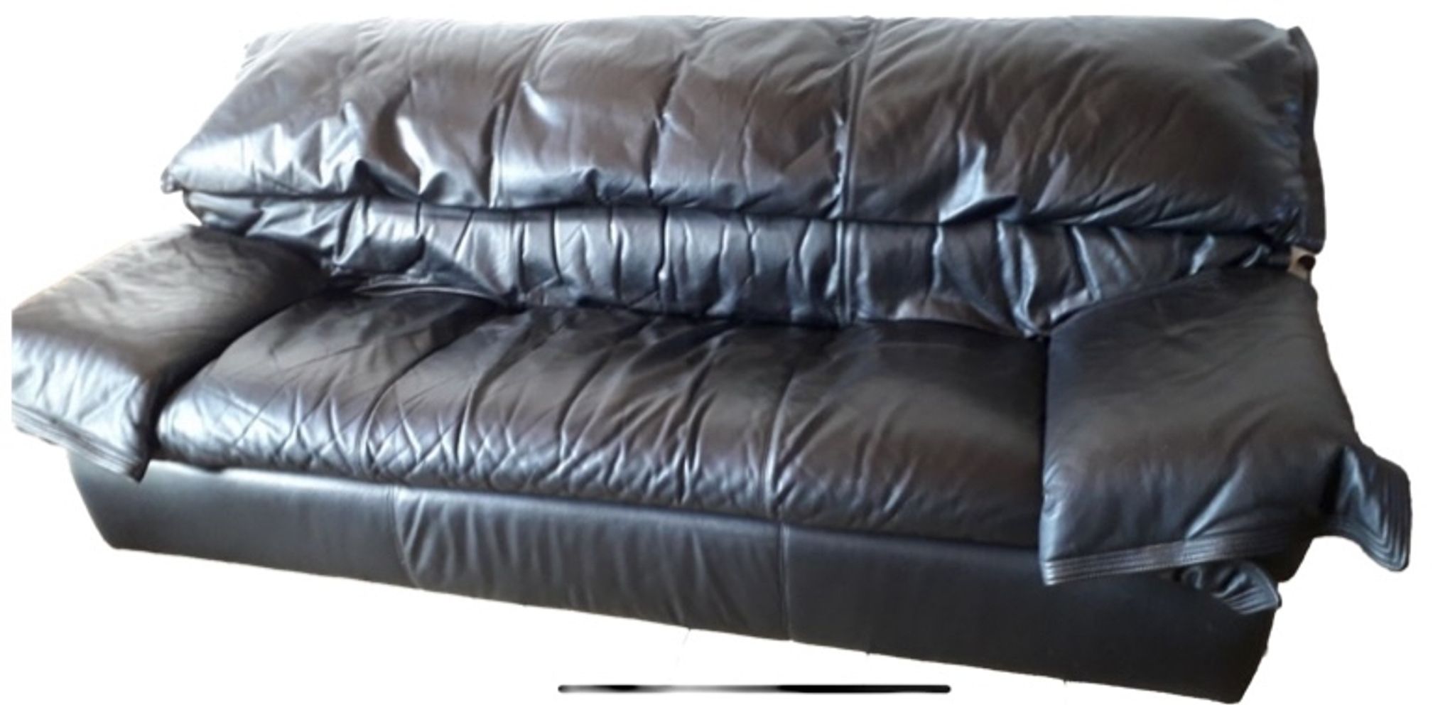 Ligne Roset black leather sofa