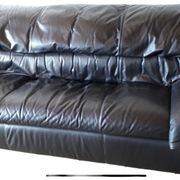 Ligne Roset black leather sofa