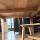 Farm table and bench ("A frame") in solid French oak.