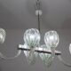 Amazing 6 Light BarovierArt Deco Chandelier, "Bullicante" Glass Murano, 194