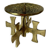 Brutalist bronze candleholder, 1970s