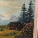 Old painting oil on panel p. FOY Mountain view + Frame Wood Vintage White