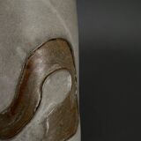 Vase signed in glazed earthenware ceramic 1960 gray background