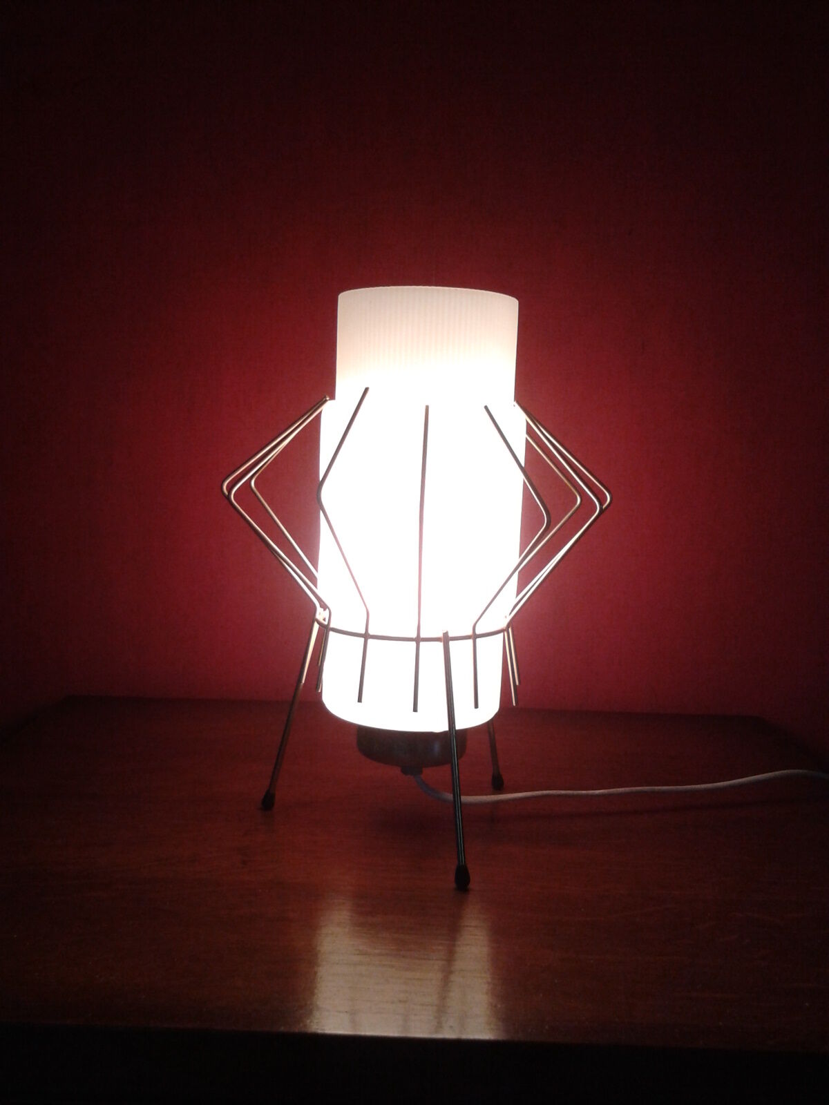 Cage vintage tripod lamp brass