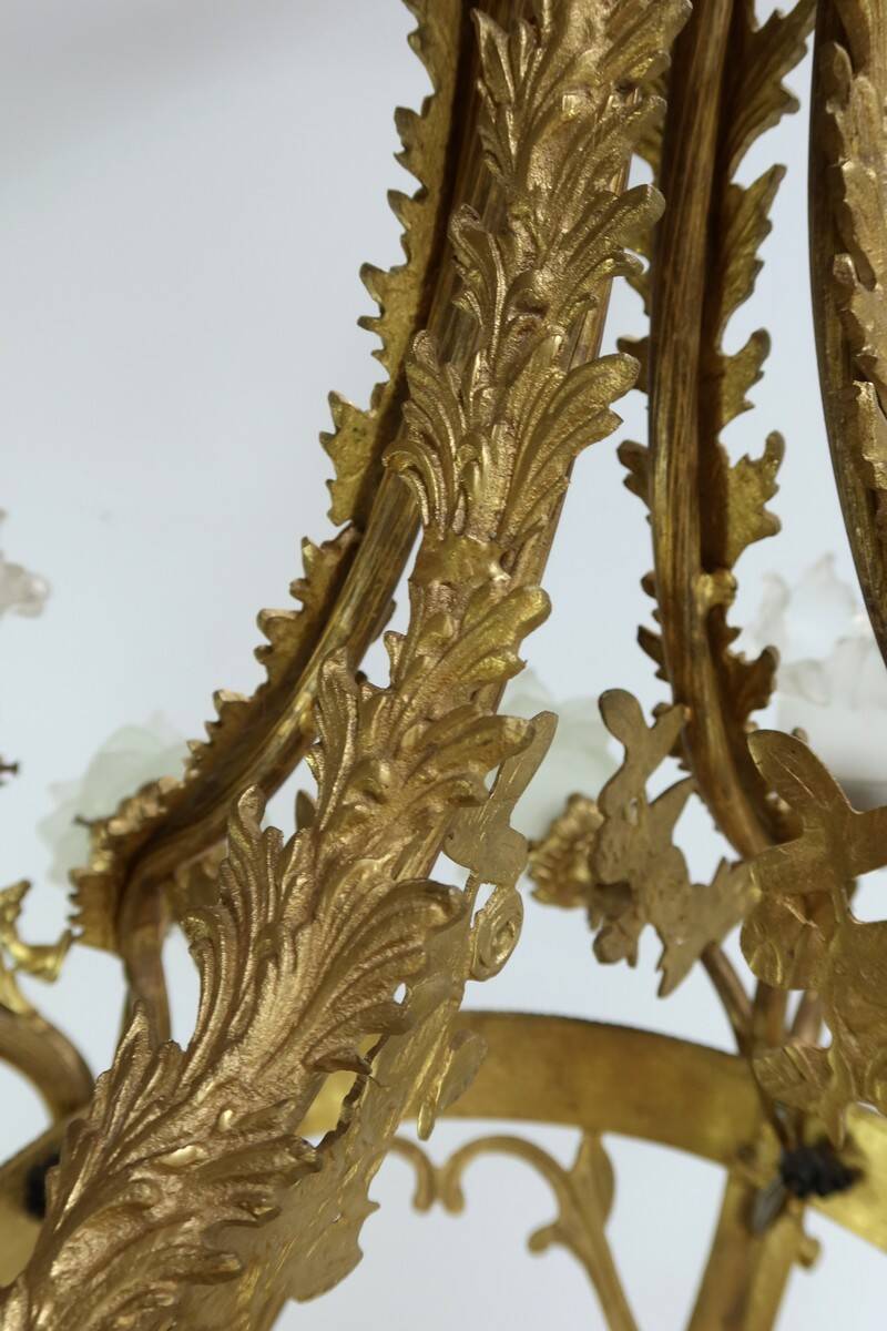 12-Light Chandelier in Gilded Bronze, Napoleon III Style – Late 19th Century
