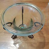 Glass vase on vintage wrought iron feet