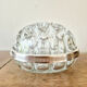 Antique glass and silver-plated flower holder