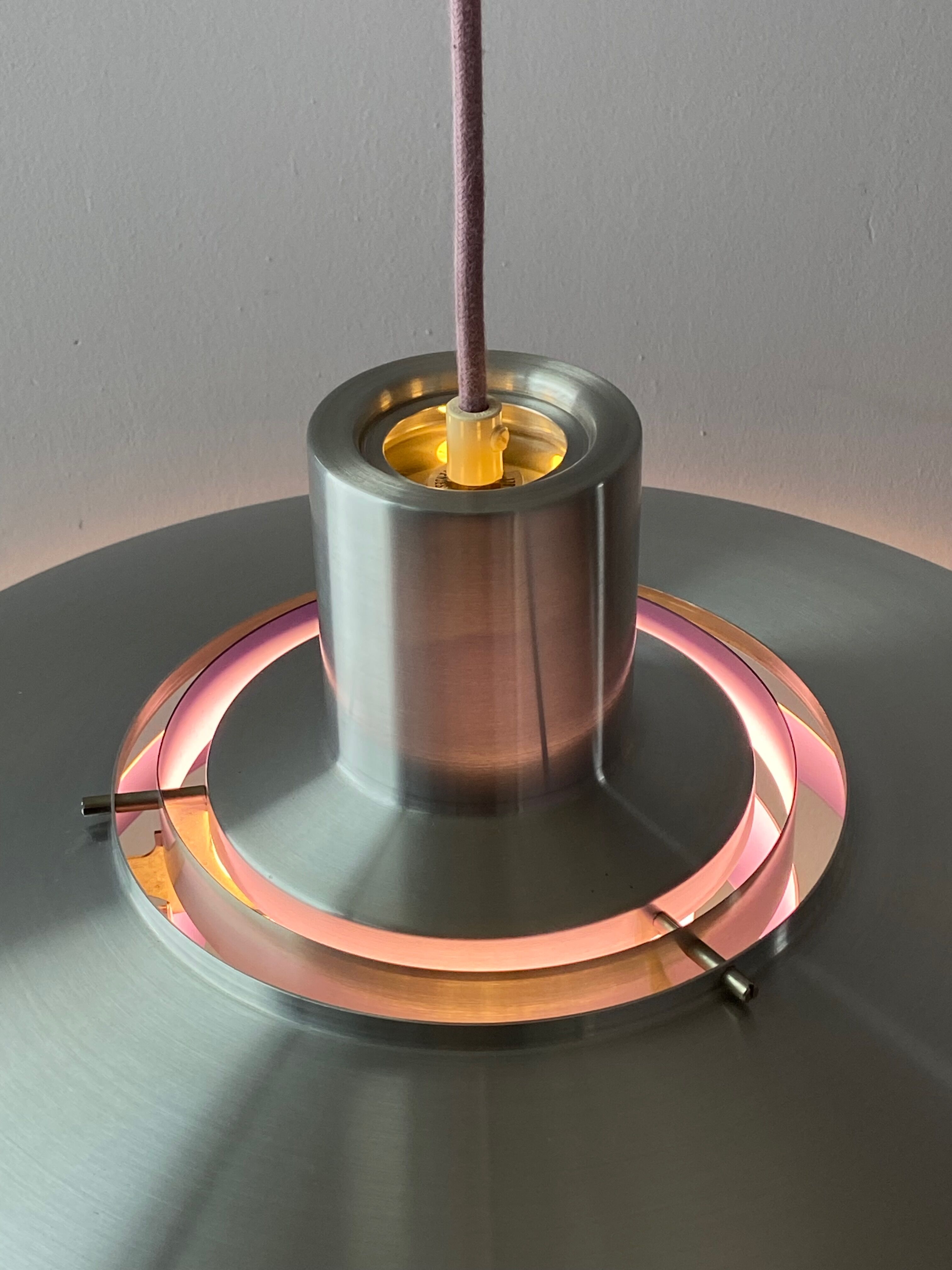 Silver Purple Preben Fabricius & Jørgen Kastholm Pendant Lamp Nordisk Solar