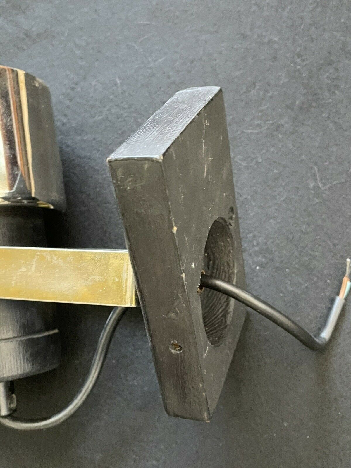 Wall lamp Metal Gold And Black - Blackened Wood