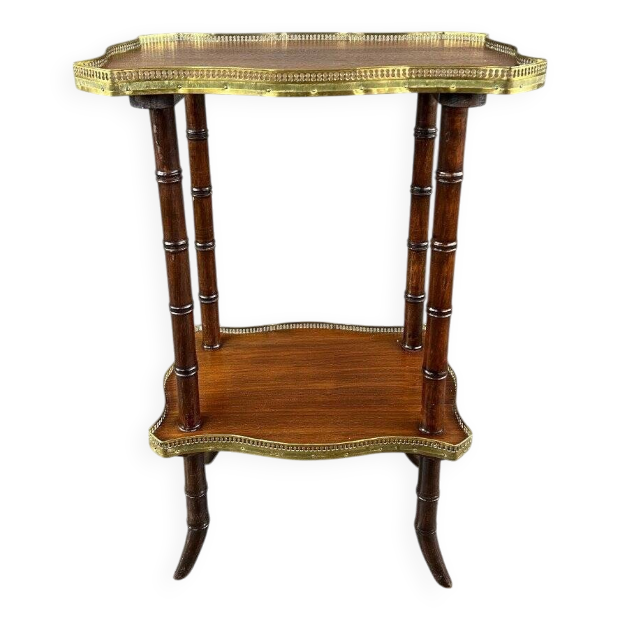 19th Century Wood and Brass Gueridon Table