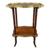 Table Guéridon En Bois Et Laiton , XIXe Siècle