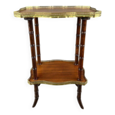 Table Guéridon En Bois Et Laiton , XIXe Siècle